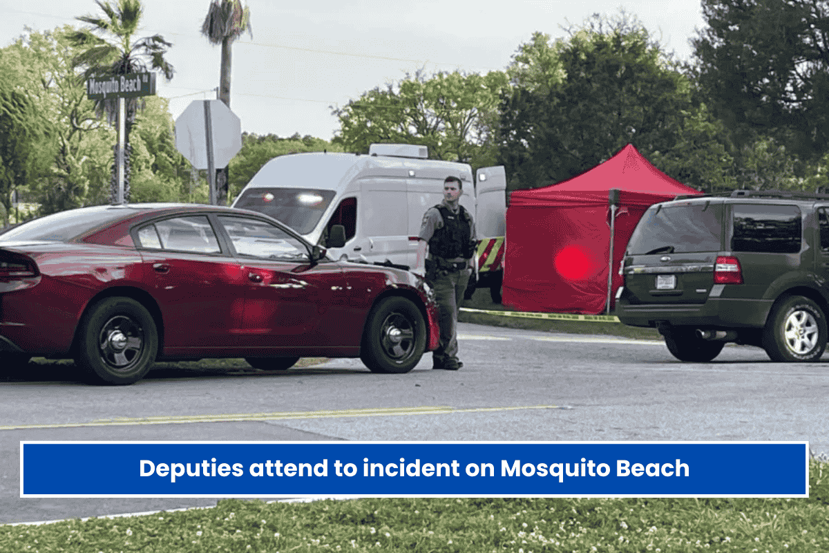 Deputies attend to incident on Mosquito Beach