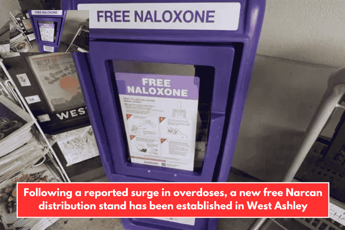 Following a reported surge in overdoses, a new free Narcan distribution stand has been established in West Ashley