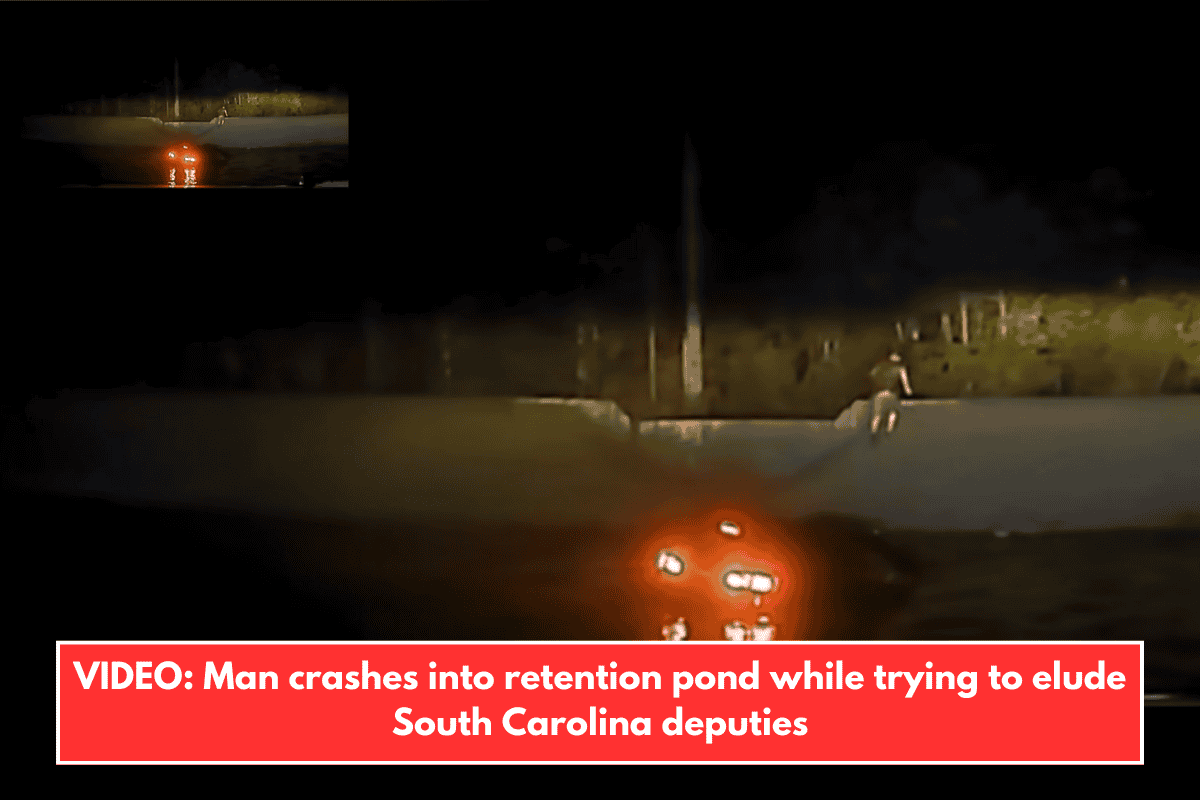 VIDEO: Man crashes into retention pond while trying to elude South Carolina deputies