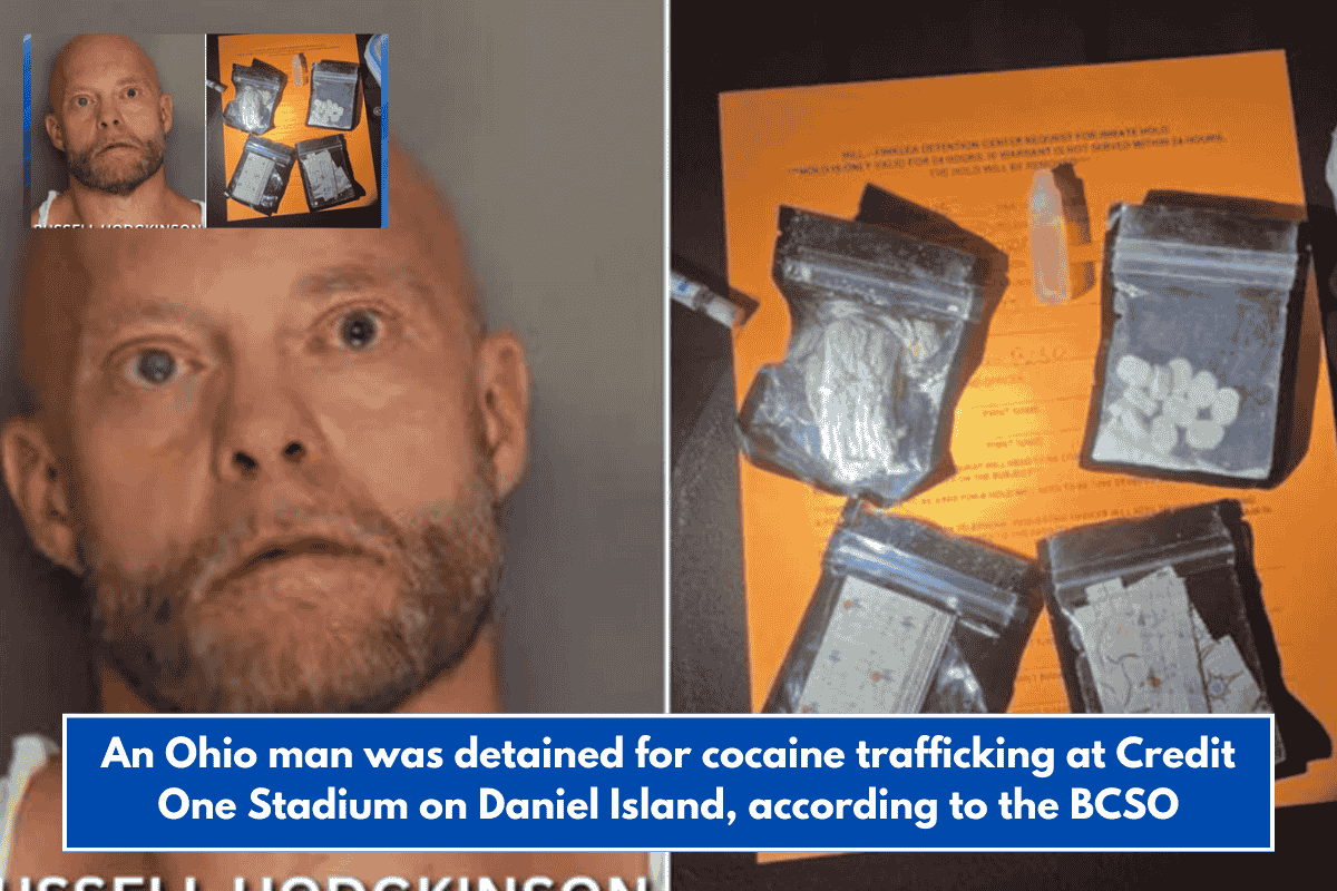 An Ohio man was detained for cocaine trafficking at Credit One Stadium on Daniel Island, according to the BCSO