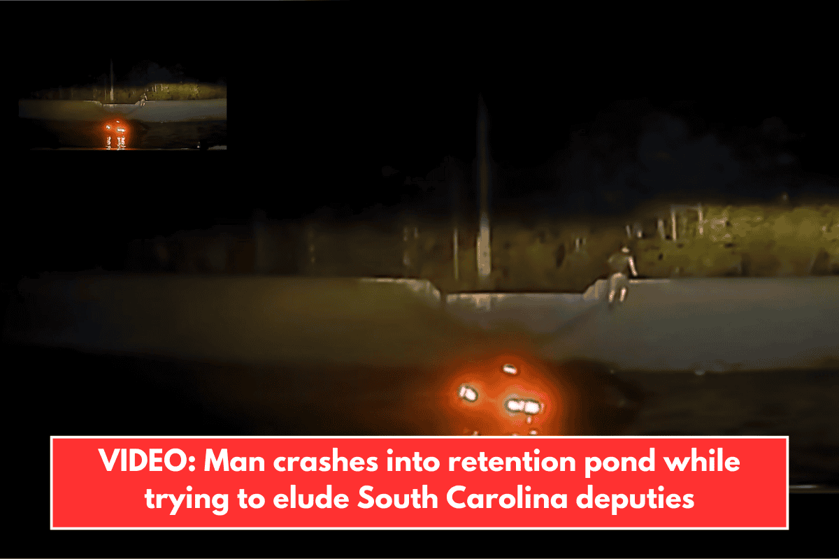 VIDEO: Man crashes into retention pond while trying to elude South Carolina deputies