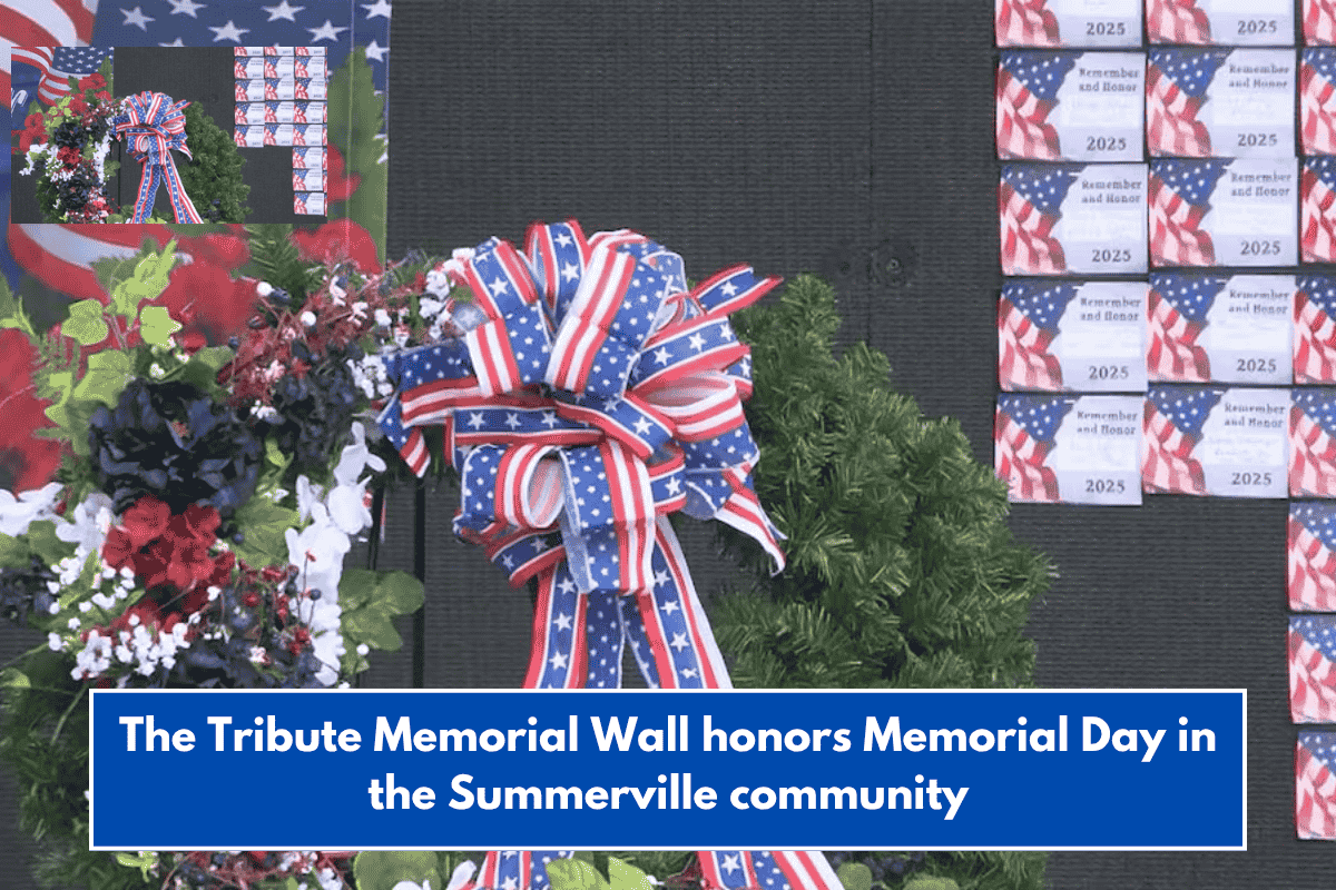 The Tribute Memorial Wall honors Memorial Day in the Summerville community