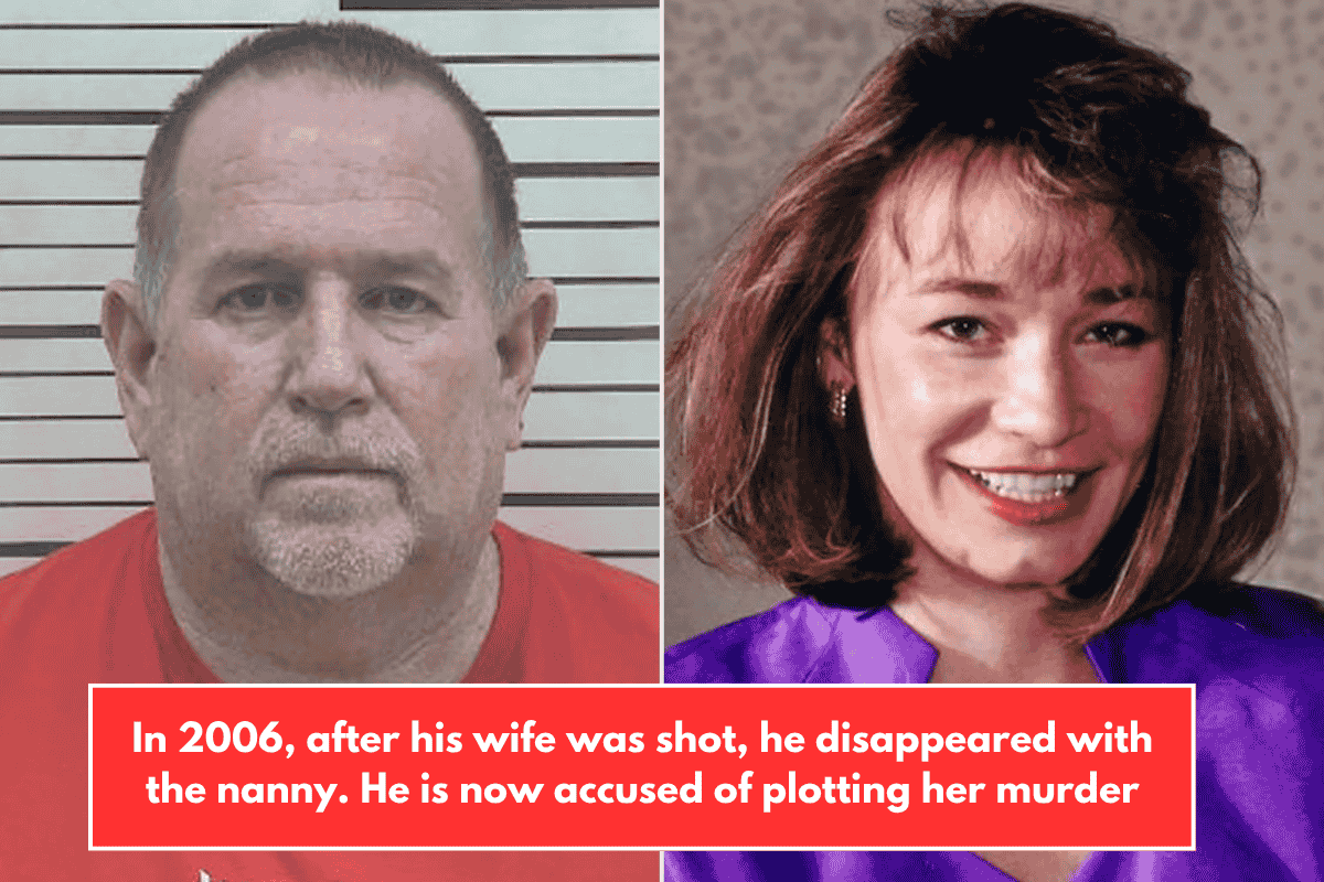 In 2006, after his wife was shot, he disappeared with the nanny. He is now accused of plotting her murder