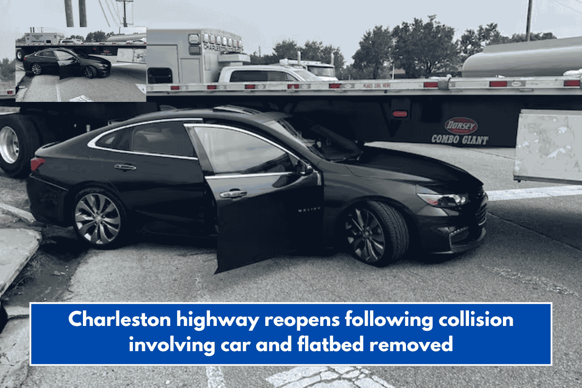 Charleston highway reopens following collision involving car and flatbed removed