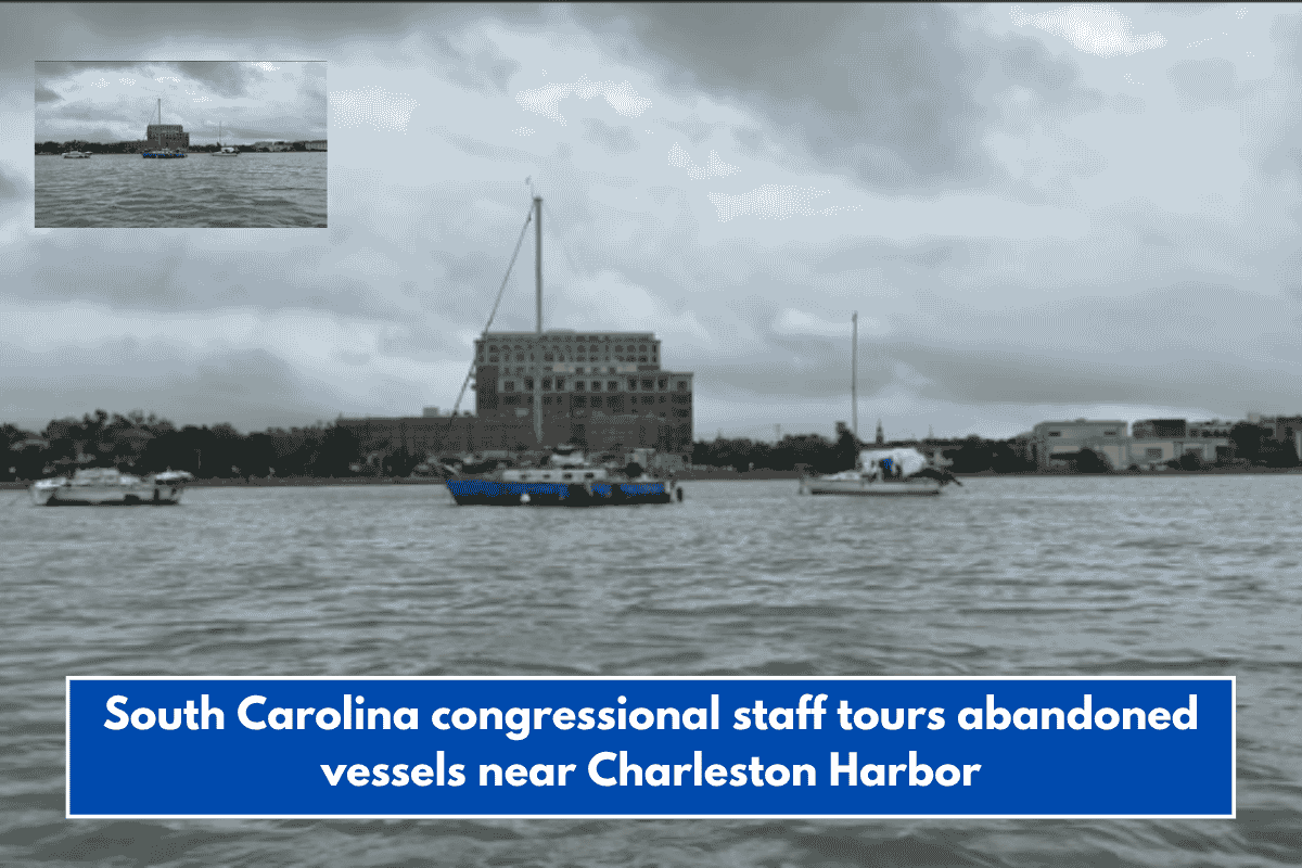 South Carolina congressional staff tours abandoned vessels near Charleston Harbor