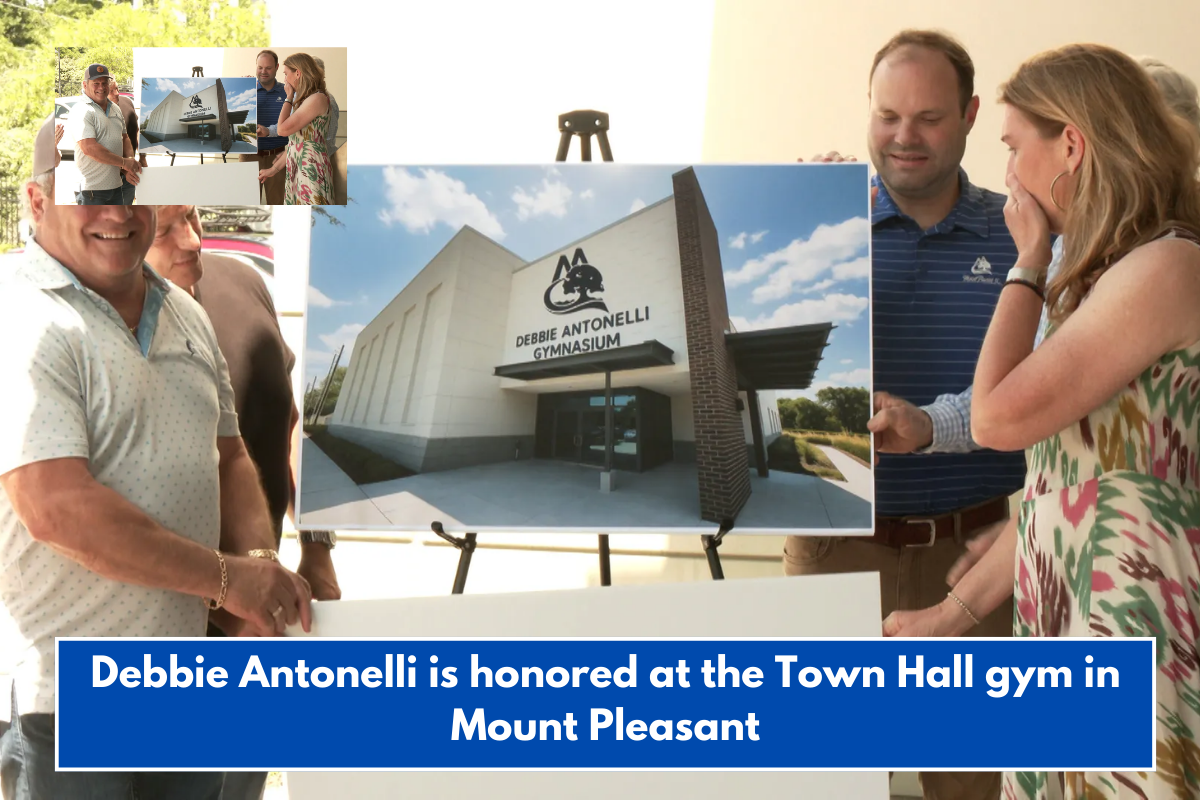 Debbie Antonelli is honored at the Town Hall gym in Mount Pleasant