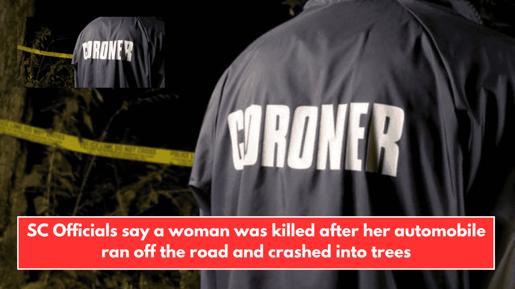 SC Officials say a woman was killed after her automobile ran off the road and crashed into trees