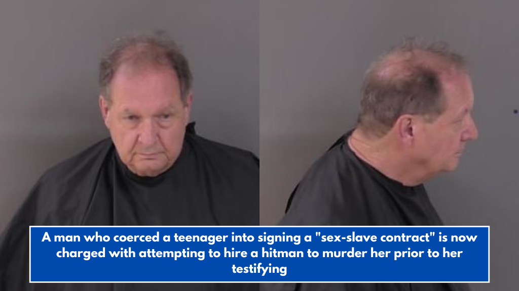 A man who coerced a teenager into signing a "sex-slave contract" is now charged with attempting to hire a hitman to murder her prior to her testifying