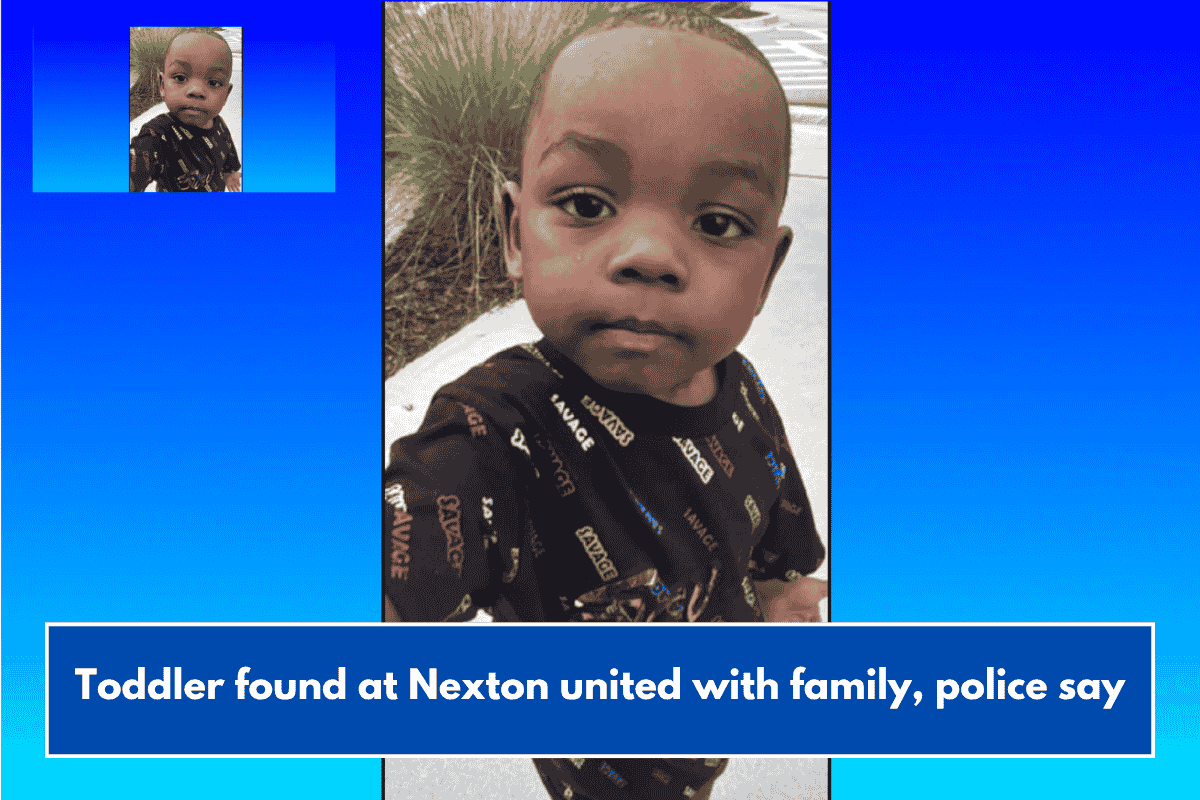 Toddler found at Nexton united with family, police say