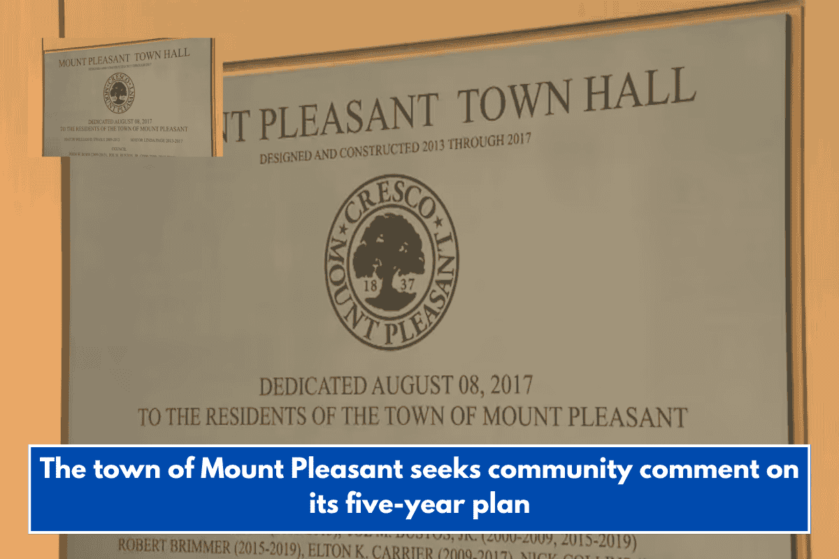 The town of Mount Pleasant seeks community comment on its five-year plan