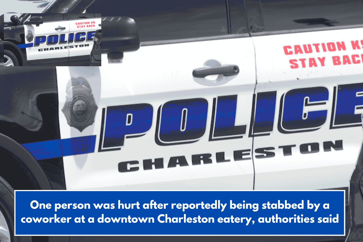 One person was hurt after reportedly being stabbed by a coworker at a downtown Charleston eatery, authorities said