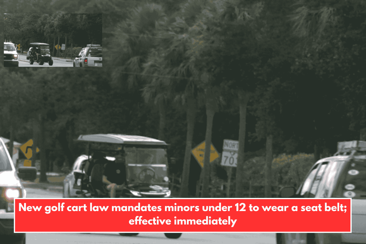 New golf cart law mandates minors under 12 to wear a seat belt; effective immediately