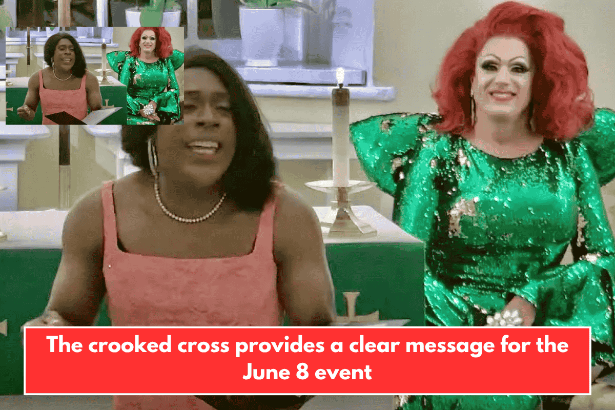 The crooked cross provides a clear message for the June 8 event