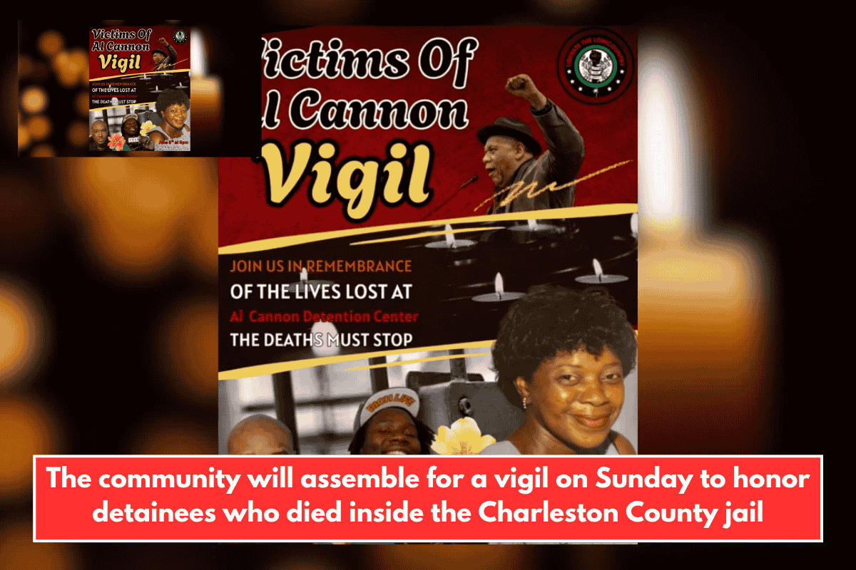 The community will assemble for a vigil on Sunday to honor detainees who died inside the Charleston County jail