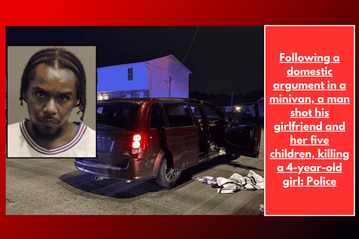 Following a domestic argument in a minivan, a man shot his girlfriend and her five children, killing a 4-year-old girl: Police