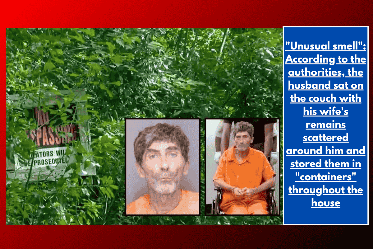 "Unusual smell": According to the authorities, the husband sat on the couch with his wife's remains scattered around him and stored them in "containers" throughout the house