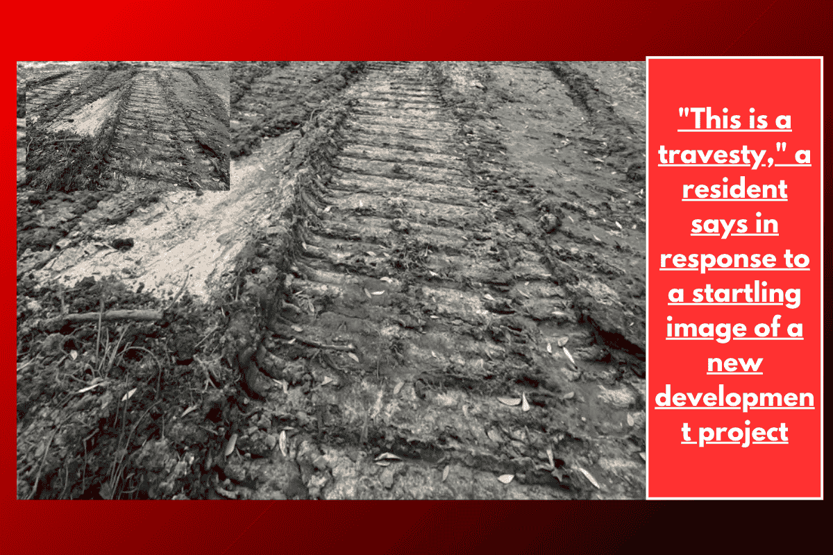 "This is a travesty," a resident says in response to a startling image of a new development project