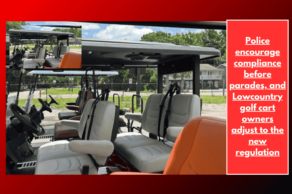 Police encourage compliance before parades, and Lowcountry golf cart owners adjust to the new regulation