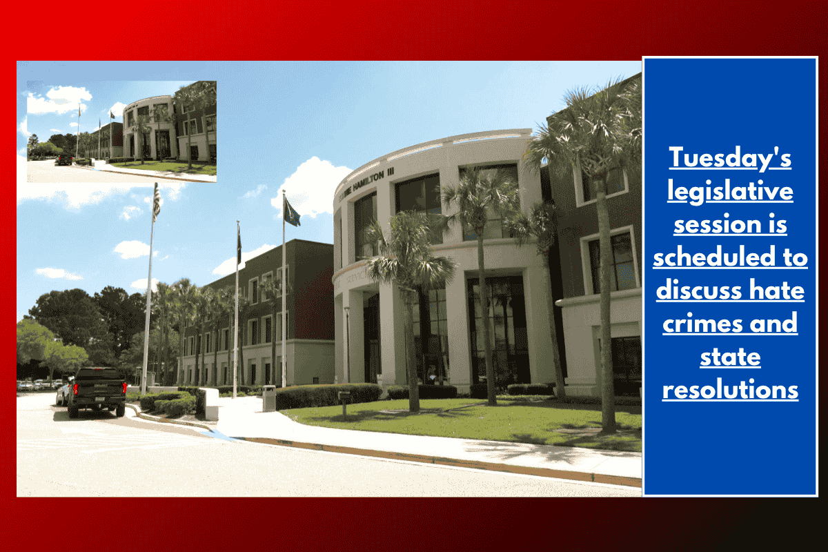 Tuesday's legislative session is scheduled to discuss hate crimes and state resolutions