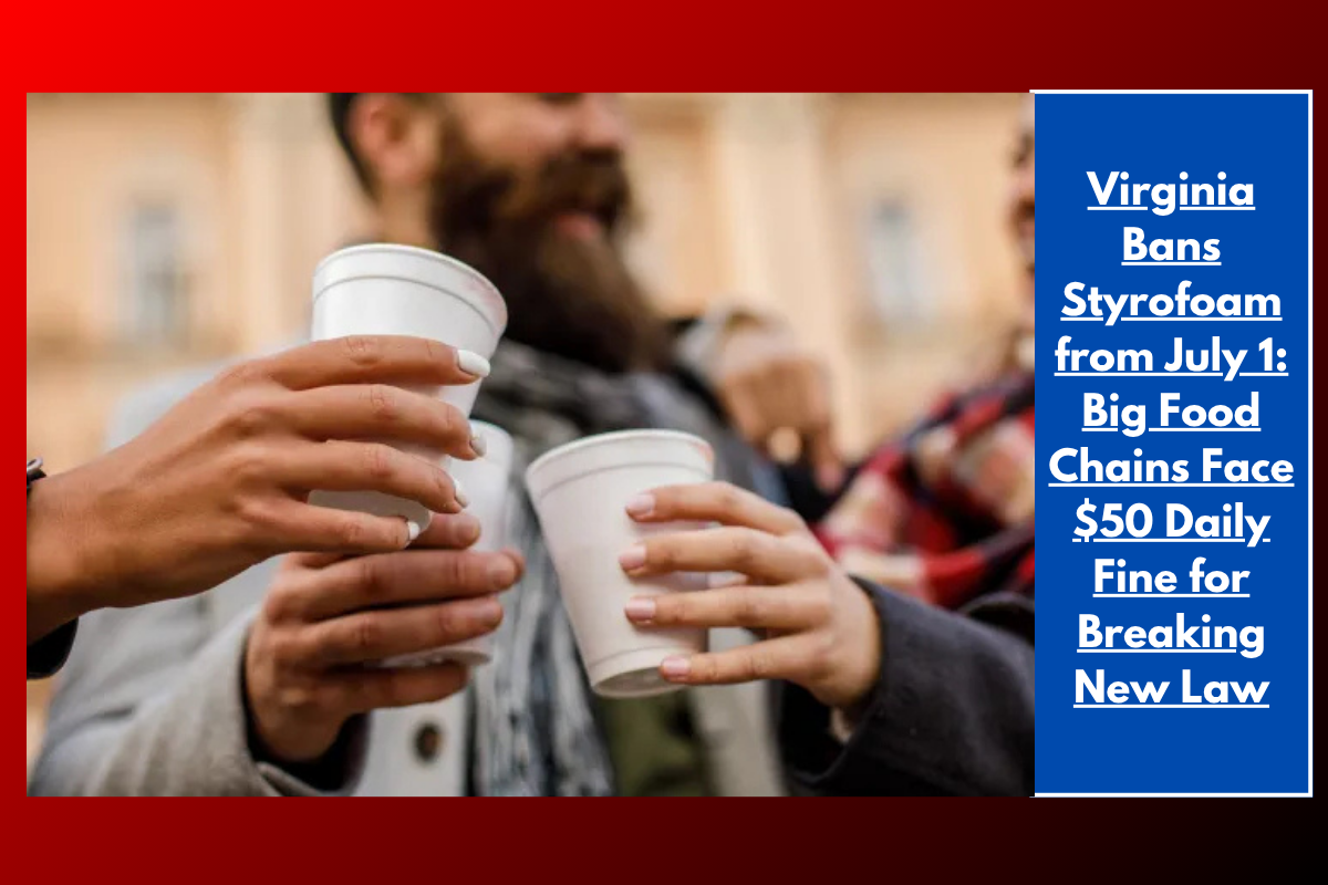 Virginia Bans Styrofoam from July 1: Big Food Chains Face $50 Daily Fine for Breaking New Law