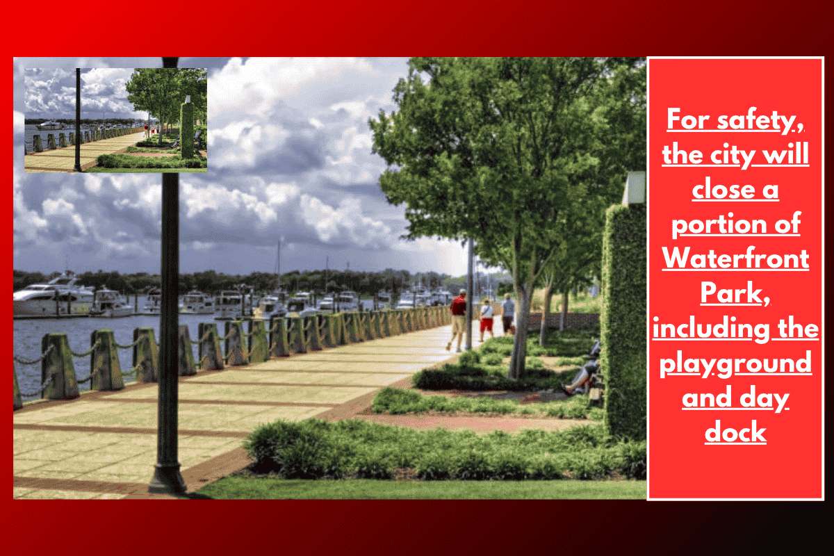 For safety, the city will close a portion of Waterfront Park, including the playground and day dock