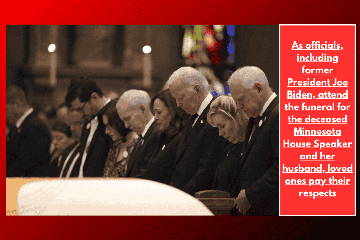 As officials, including former President Joe Biden, attend the funeral for the deceased Minnesota House Speaker and her husband, loved ones pay their respects