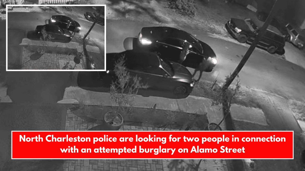 North Charleston police are looking for two people in connection with an attempted burglary on Alamo Street