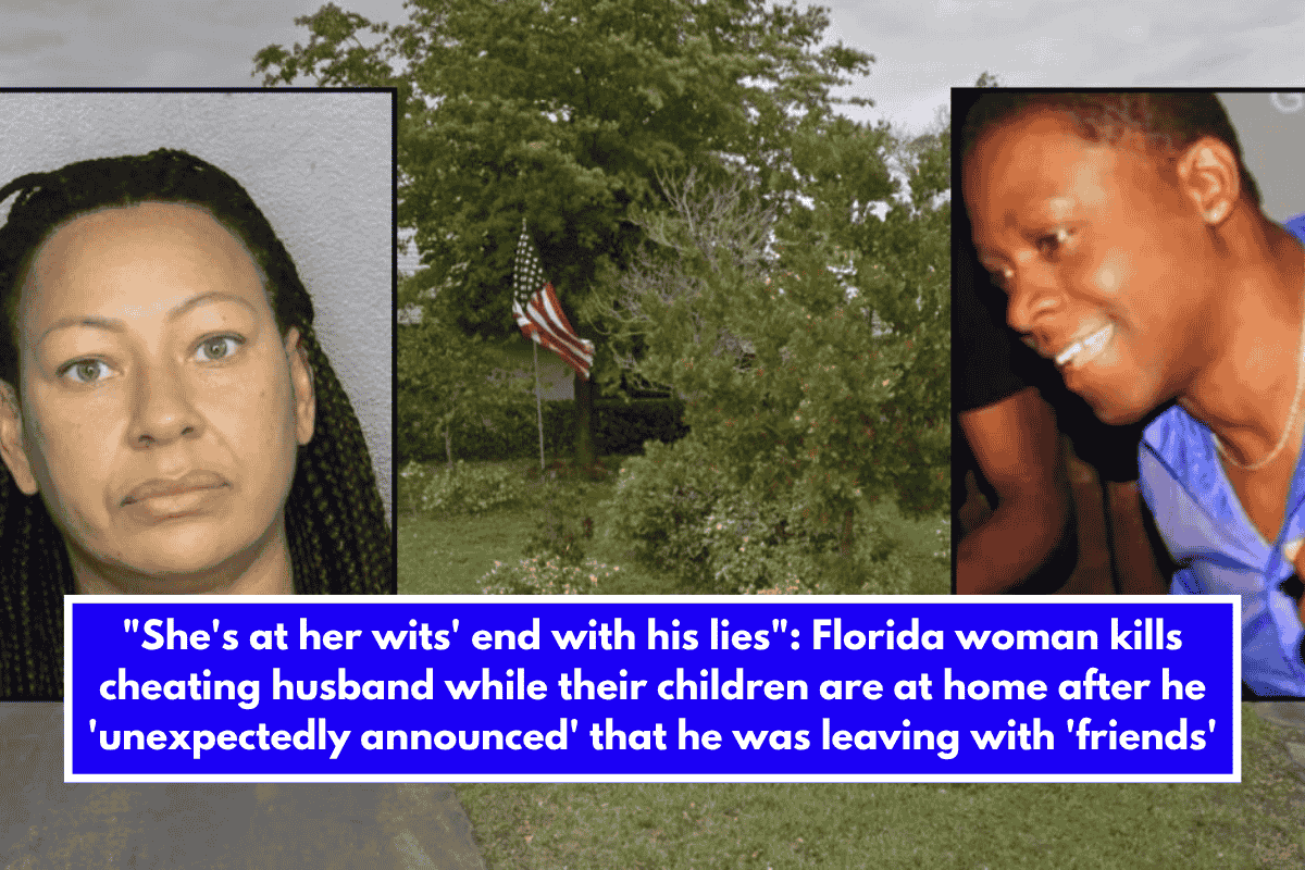 She's at her wits' end with his lies Florida woman kills cheating husband while their children are at home after he 'unexpectedly announced' that he was leaving with 'friends'