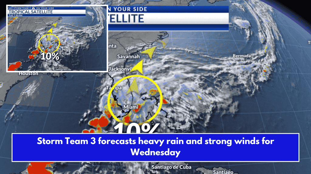 Storm Team 3 forecasts heavy rain and strong winds for Wednesday