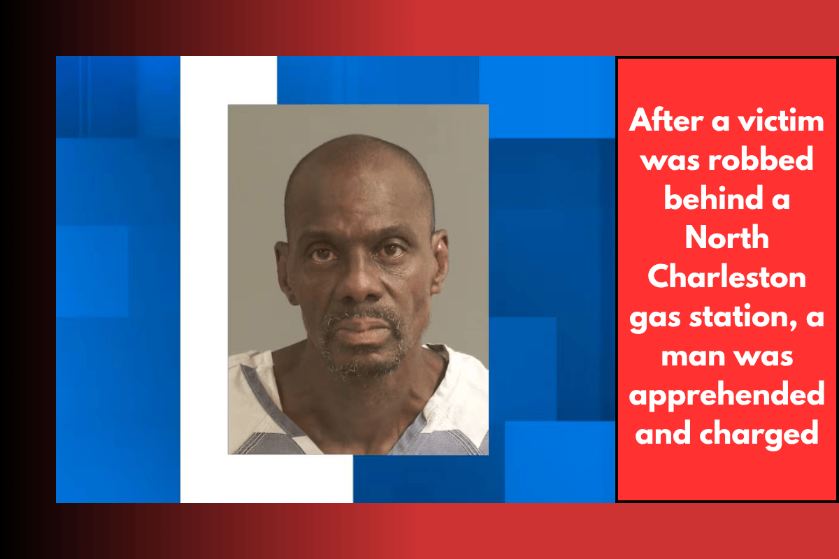 After a victim was robbed behind a North Charleston gas station, a man was apprehended and charged