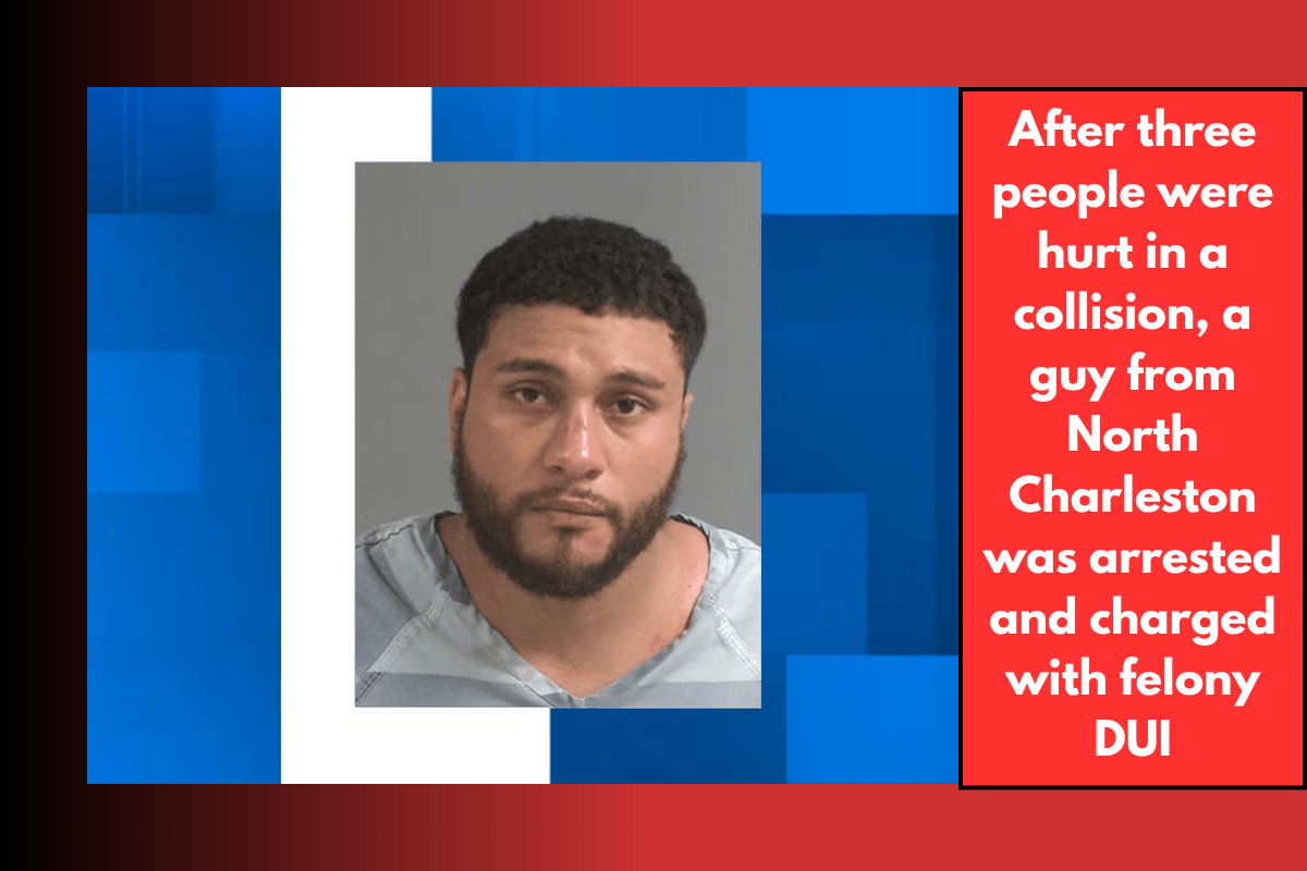 After three people were hurt in a collision, a guy from North Charleston was arrested and charged with felony DUI