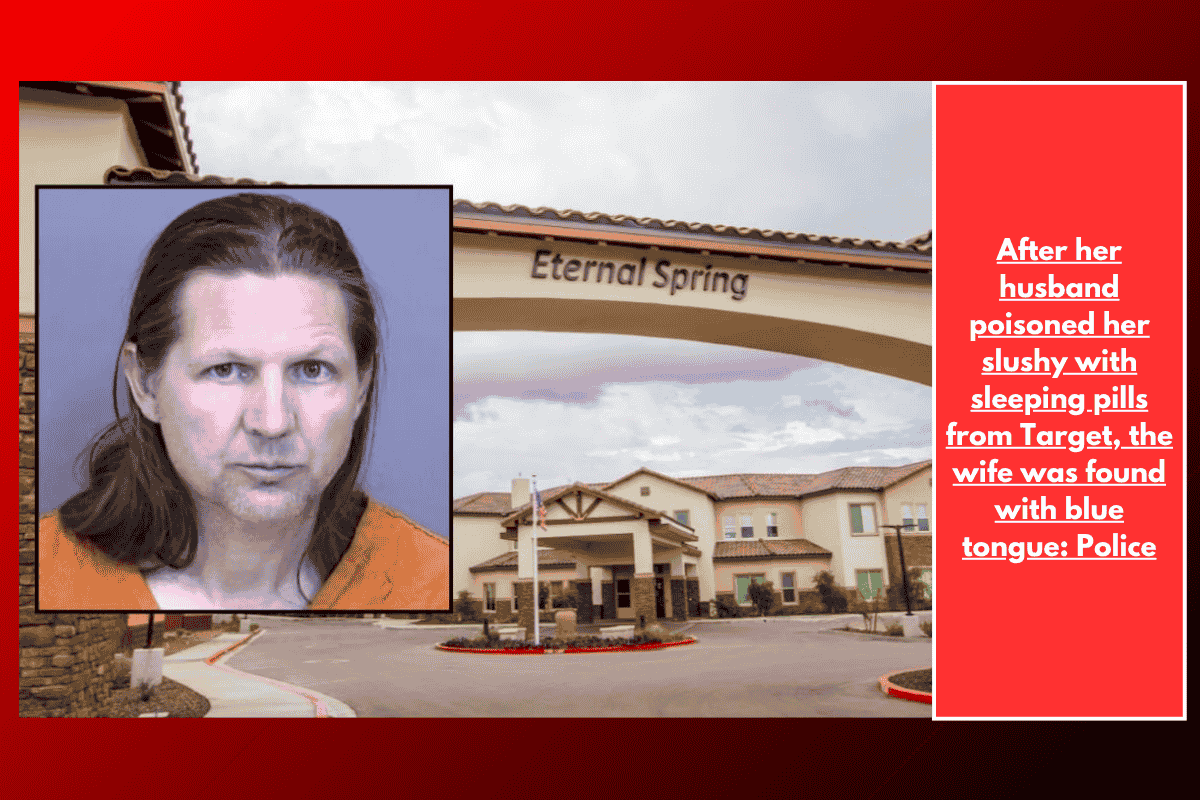 After her husband poisoned her slushy with sleeping pills from Target, the wife was found with blue tongue: Police