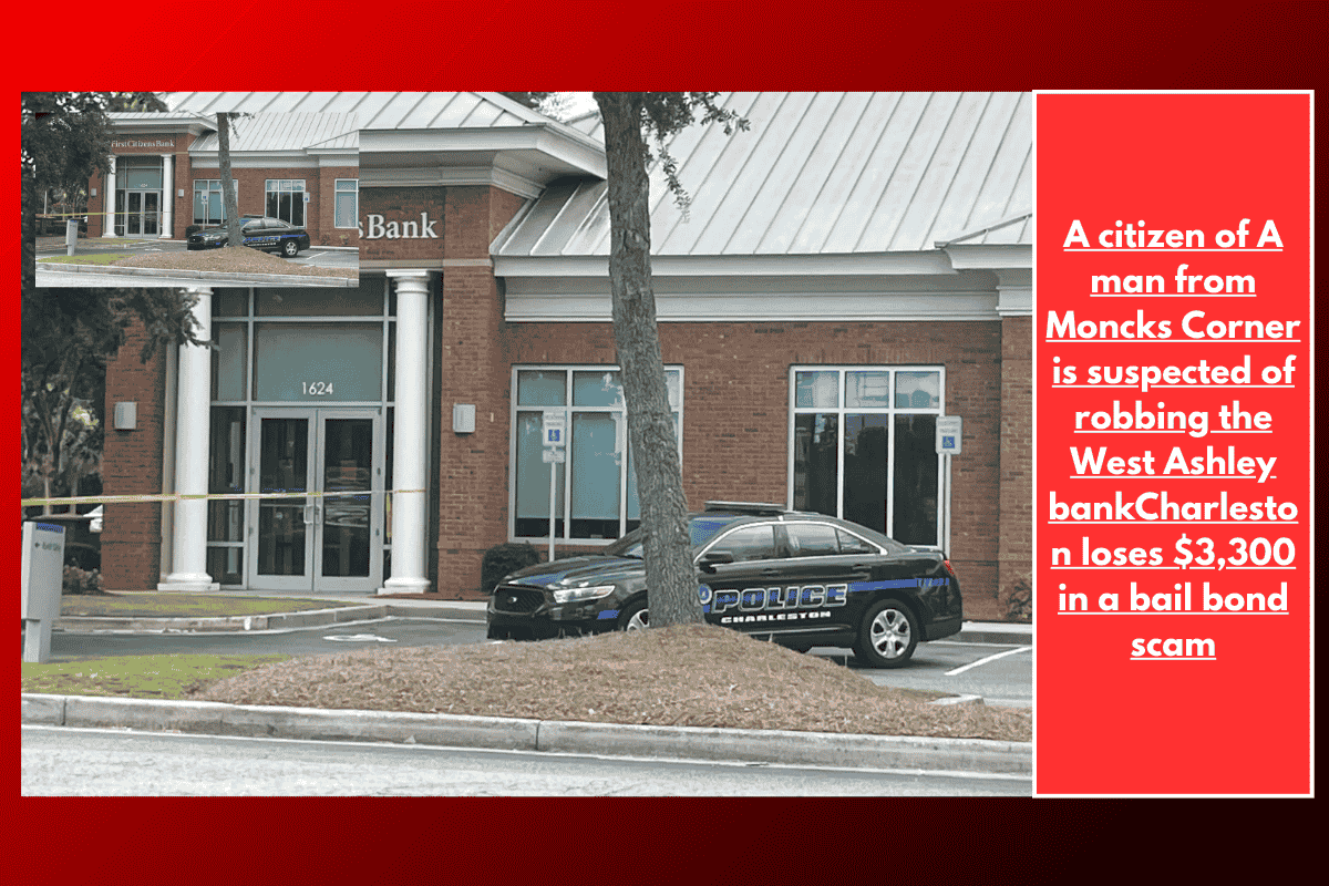 A man from Moncks Corner is suspected of robbing the West Ashley bank