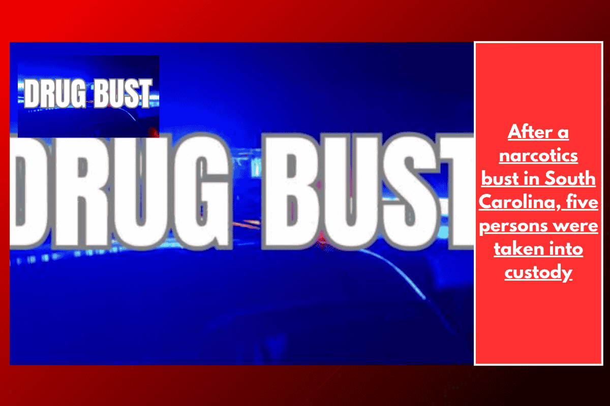 After a narcotics bust in South Carolina, five persons were taken into custody