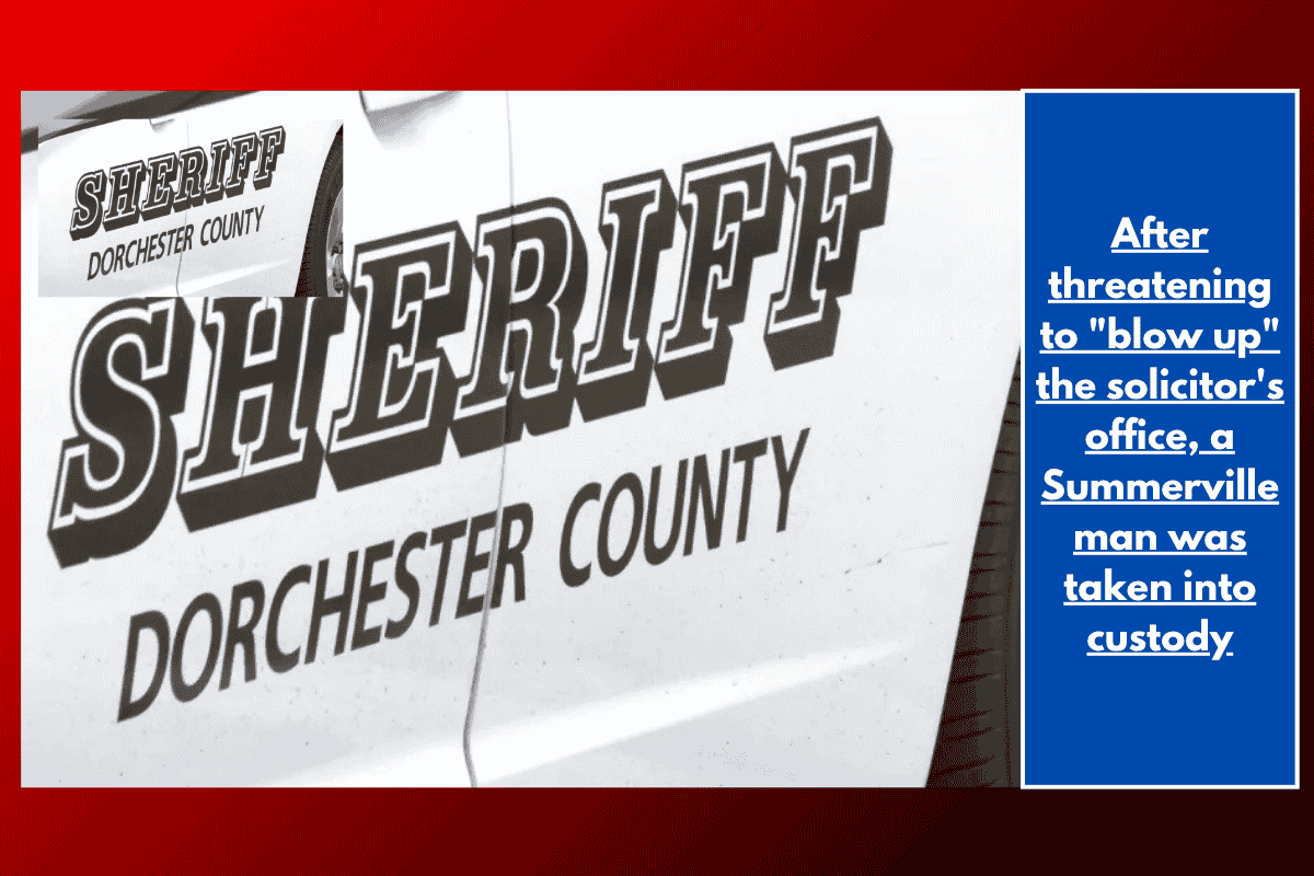 After threatening to "blow up" the solicitor's office, a Summerville man was taken into custody