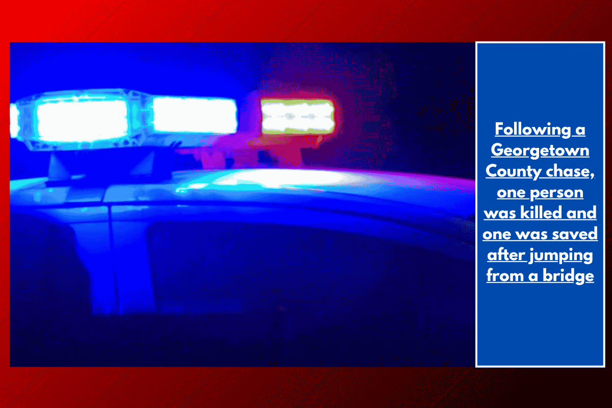 Following a Georgetown County chase, one person was killed and one was saved after jumping from a bridge