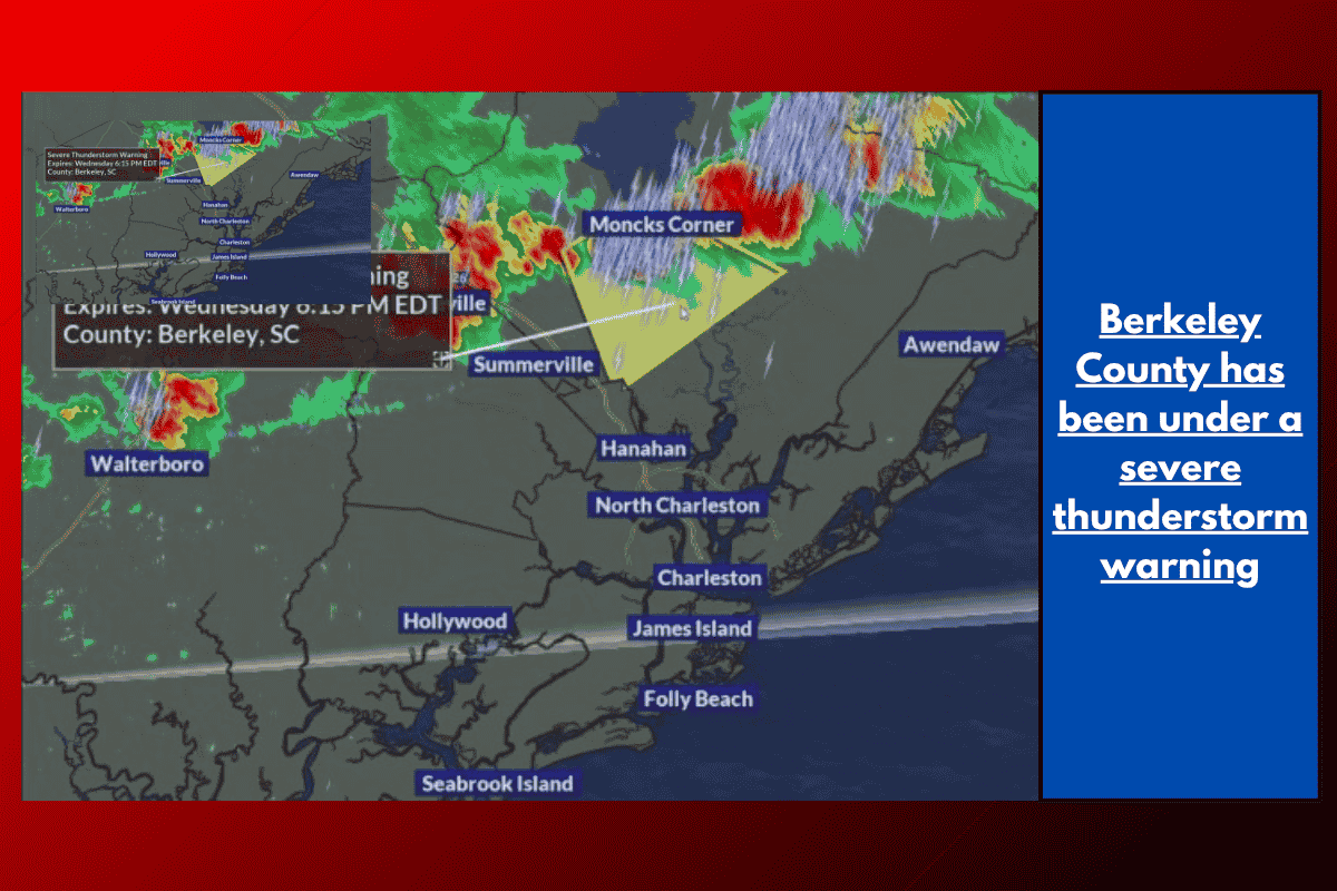 Berkeley County has been under a severe thunderstorm warning