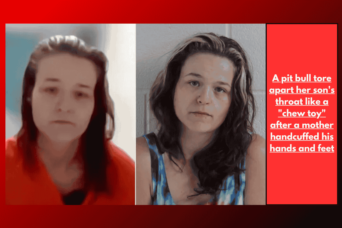 A pit bull tore apart her son's throat like a "chew toy" after a mother handcuffed his hands and feet