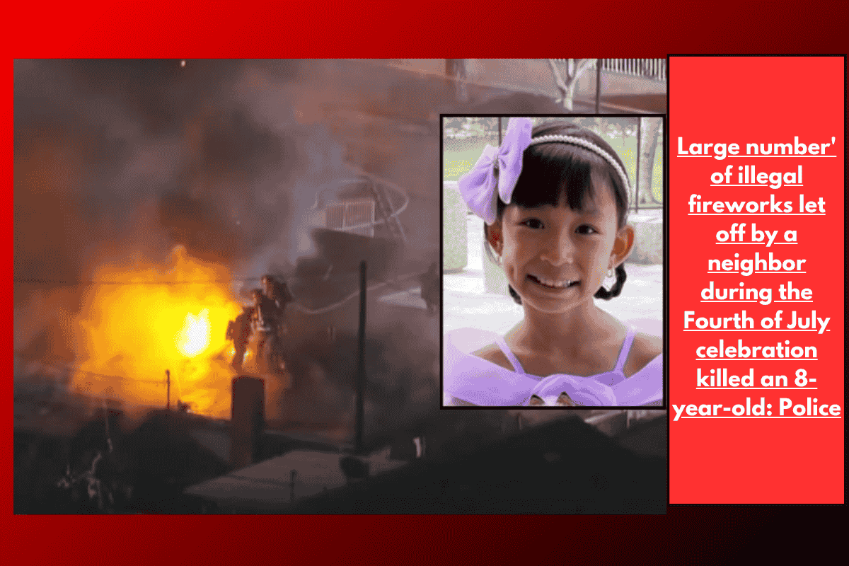 Large number' of illegal fireworks let off by a neighbor during the Fourth of July celebration killed an 8-year-old: Police