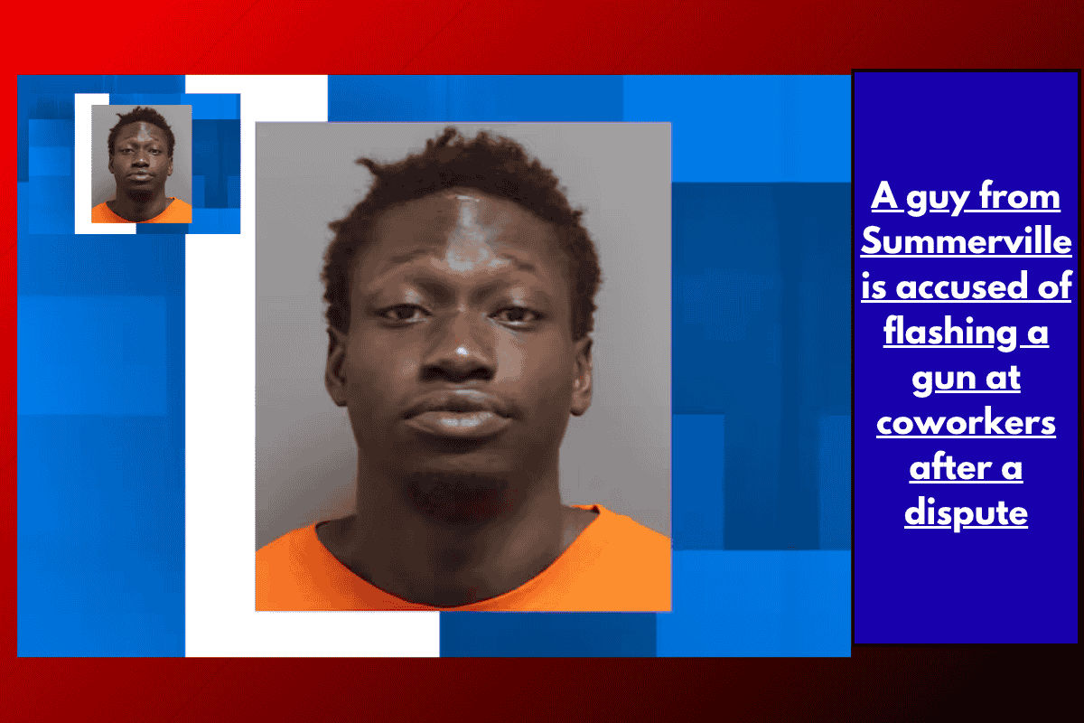 A guy from Summerville is accused of flashing a gun at coworkers after a dispute