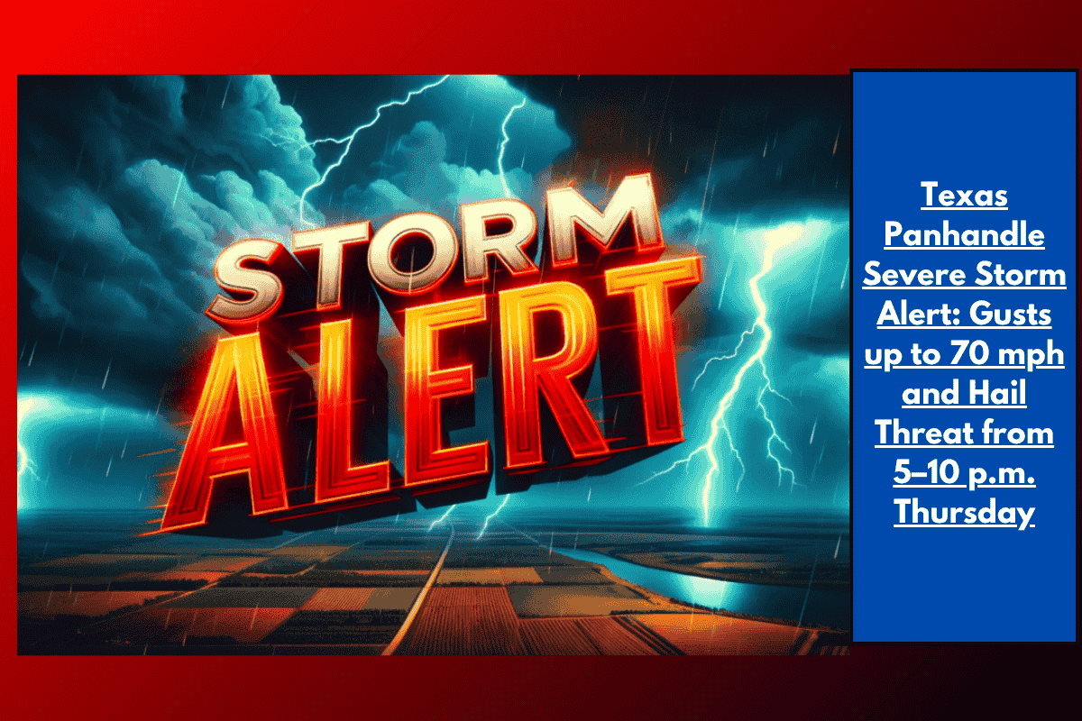 Texas Panhandle Severe Storm Alert: Gusts up to 70 mph and Hail Threat from 5–10 p.m. Thursday