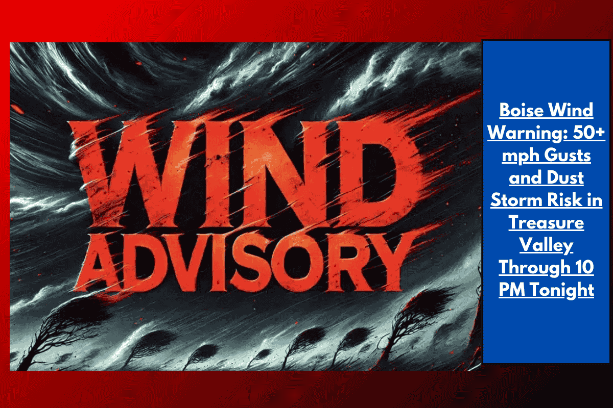 Boise Wind Warning: 50+ mph Gusts and Dust Storm Risk in Treasure Valley Through 10 PM Tonight