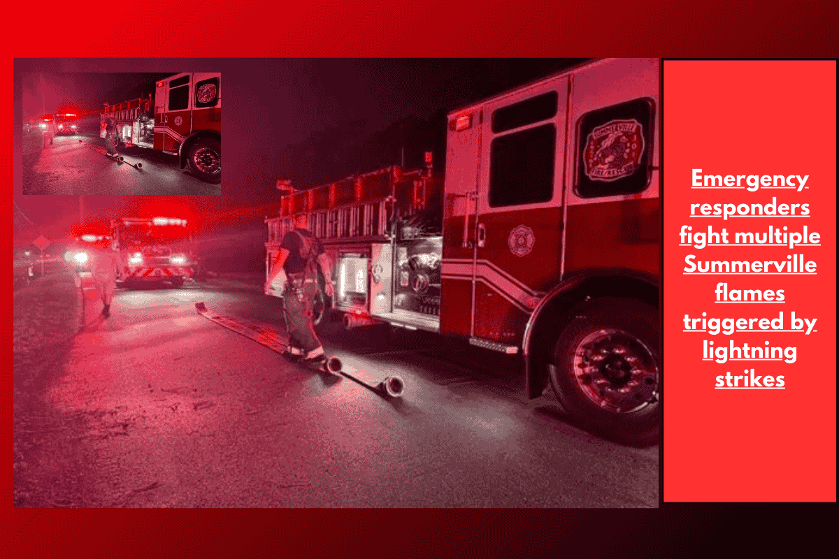 Emergency responders fight multiple Summerville flames triggered by lightning strikes