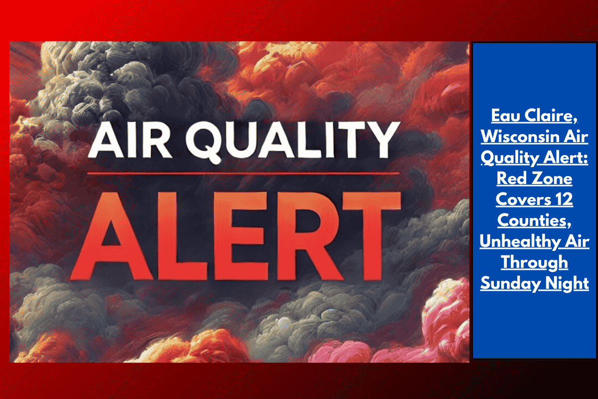 Eau Claire, Wisconsin Air Quality Alert: Red Zone Covers 12 Counties, Unhealthy Air Through Sunday Night