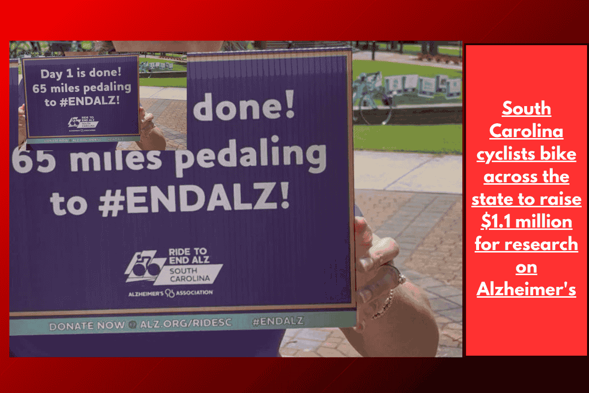 South Carolina cyclists bike across the state to raise $1.1 million for research on Alzheimer's