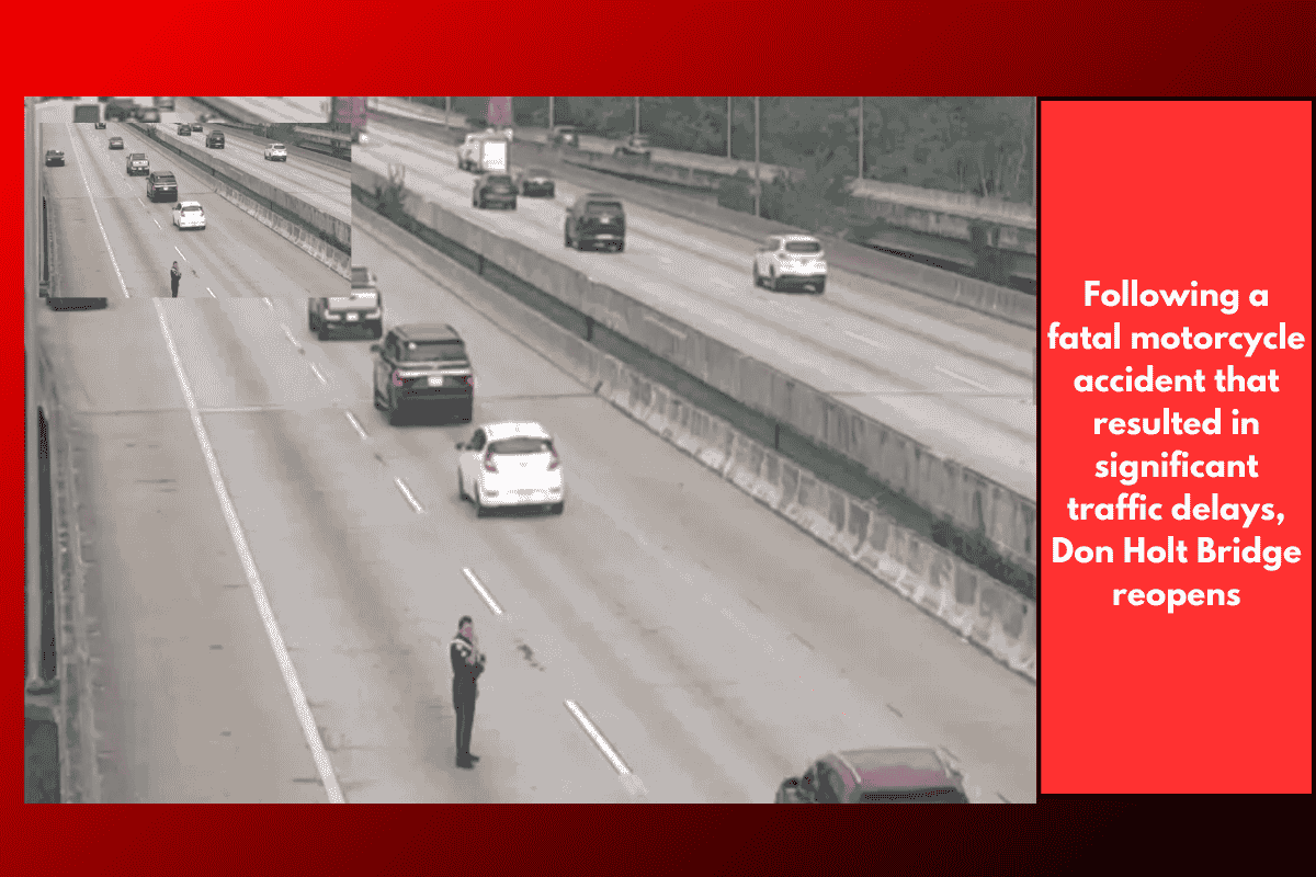 Following a fatal motorcycle accident that resulted in significant traffic delays, Don Holt Bridge reopens