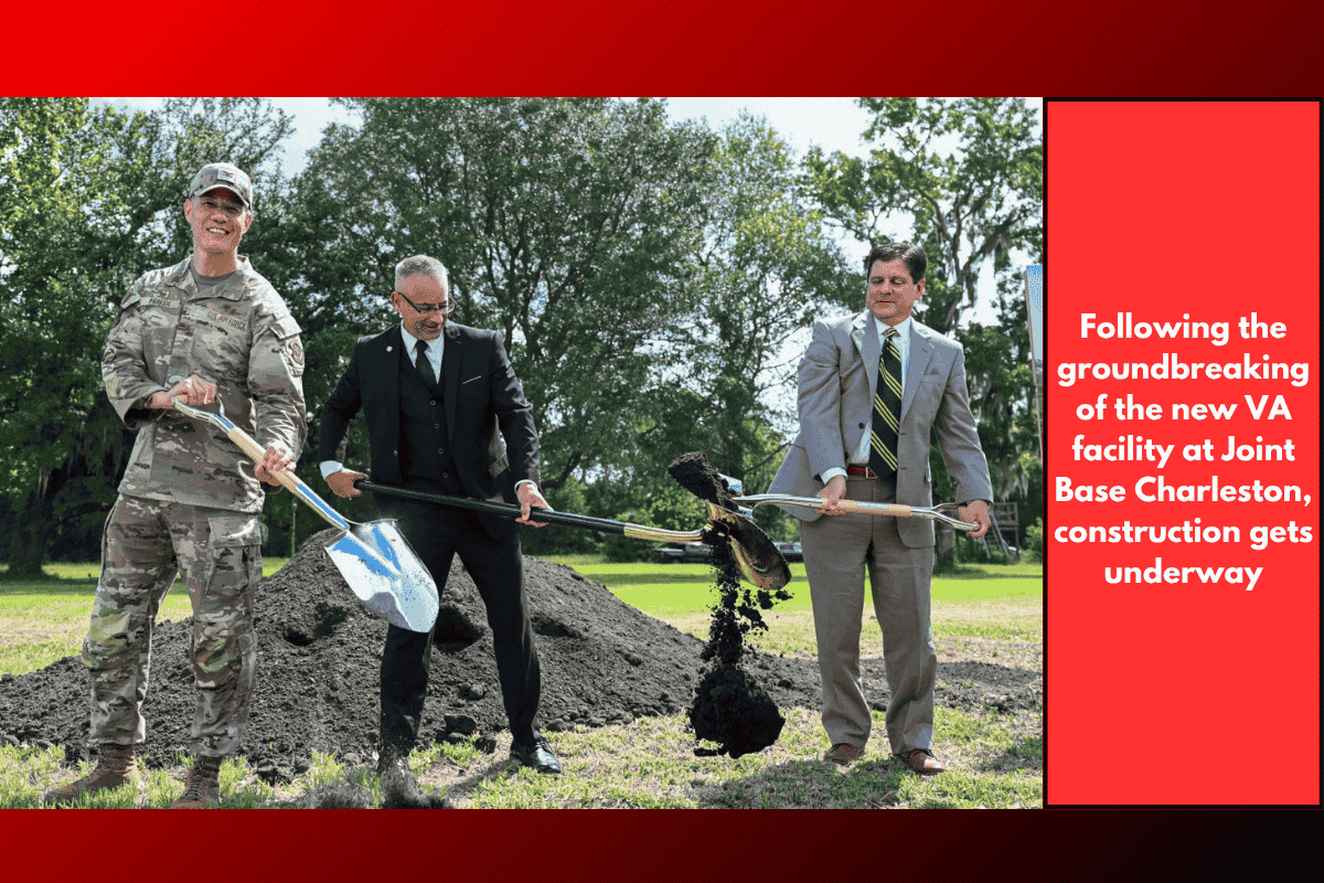 Following the groundbreaking of the new VA facility at Joint Base Charleston, construction gets underway