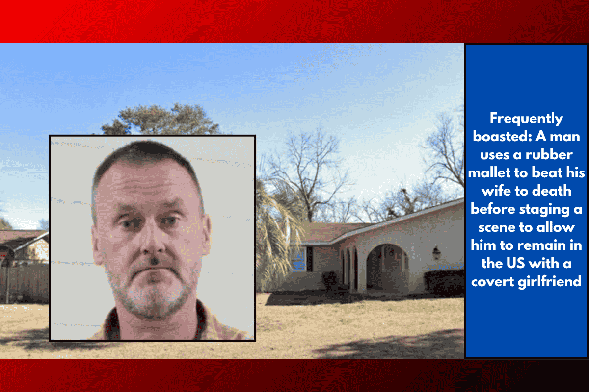 Frequently boasted: A man uses a rubber mallet to beat his wife to death before staging a scene to allow him to remain in the US with a covert girlfriend