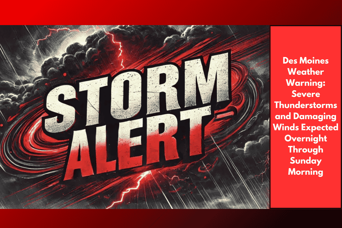 Des Moines Weather Warning: Severe Thunderstorms and Damaging Winds Expected Overnight Through Sunday Morning