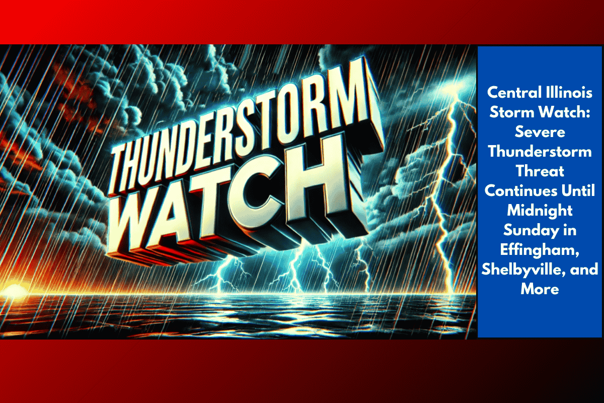 Central Illinois Storm Watch: Severe Thunderstorm Threat Continues Until Midnight Sunday in Effingham, Shelbyville, and More